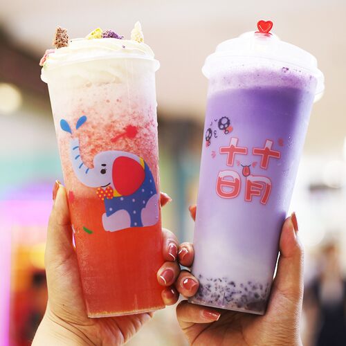 90口径500/700ML磨砂注塑杯一次性奶茶果汁果茶冷饮打包杯