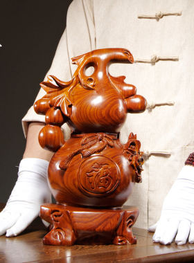 花梨木雕葫芦摆件大号实木福禄家居客厅公司寓意装饰红木工艺礼品