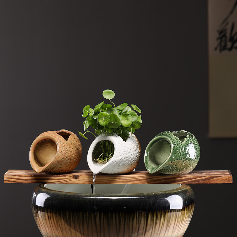 中式陶瓷鱼缸循环小号开口流水配件庭院花园造景摆件过滤整套配件,家居饰品,流水摆件,淘宝优惠券,粉丝福利购,淘宝优惠卷