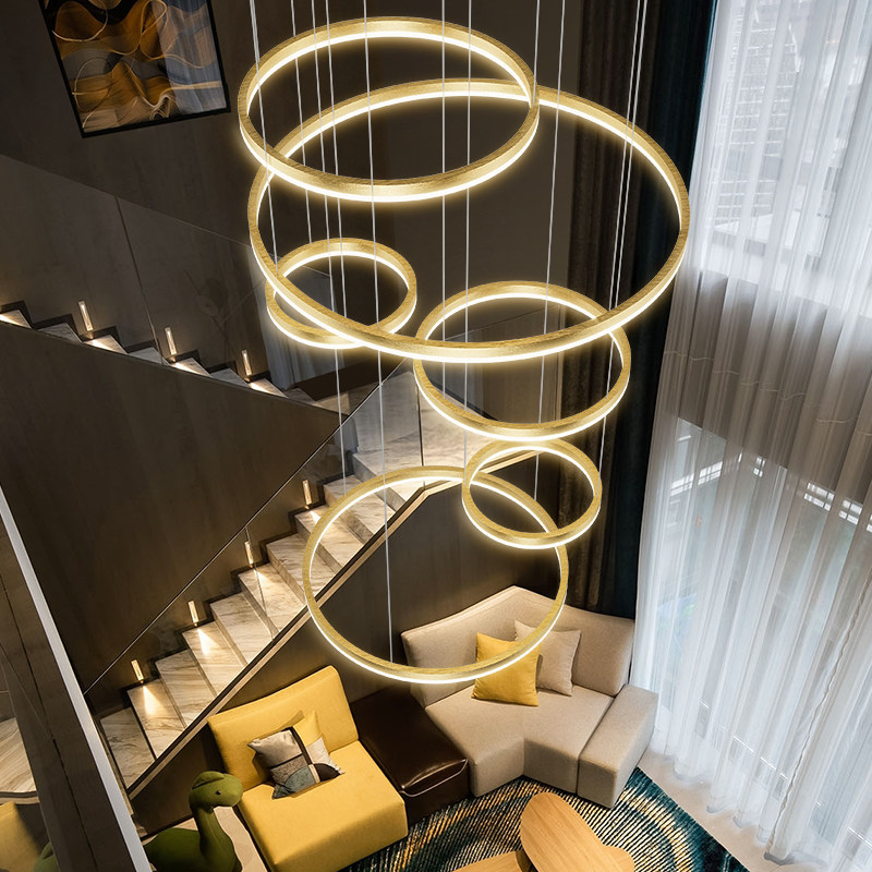 复式楼吊灯创意时尚设计师工程商铺loft公寓挑高别墅大厅楼梯吊灯,家装灯饰光源,LOFT/复式住宅/楼梯吊灯,淘宝优惠券,粉丝福利购,淘宝优惠卷