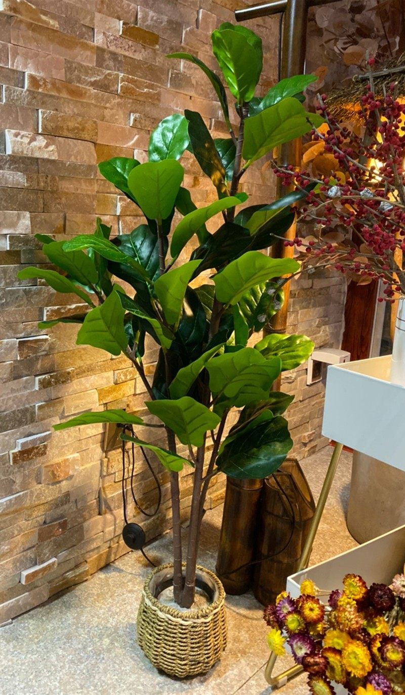 森空间仿真植物琴叶榕假树仿生绿植室内落地大型盆栽侘寂风格摆件