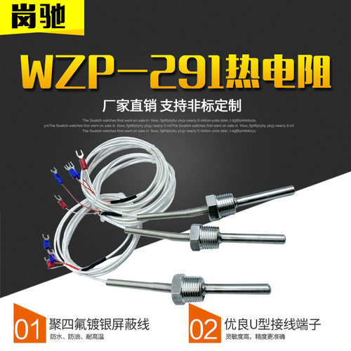 WZP-291热电阻 PT100温度传感器 两线/三线4分牙螺纹固定热电阻