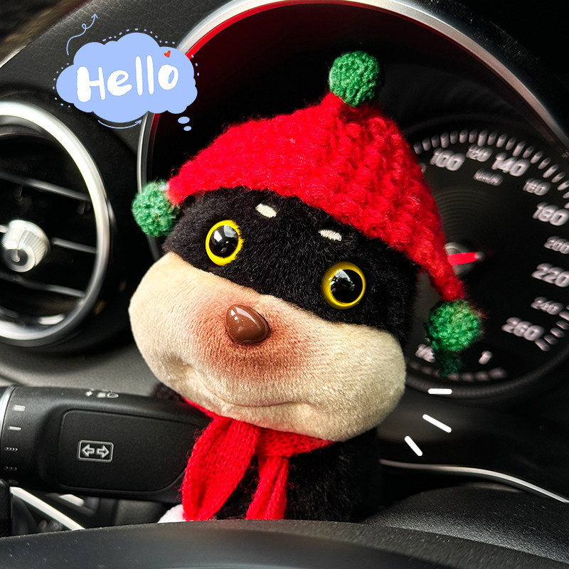 可爱蜜蜂狗汽车怀挡装饰车载转向灯雨刮器公仔玩偶车内饰品摆件女