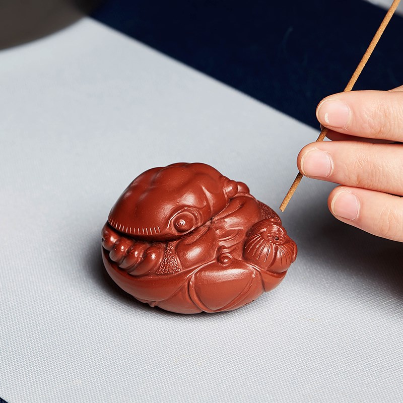 紫砂盖托香插茶桌摆件茶宠八方来财茶具配件盖置功夫茶具摆件零配