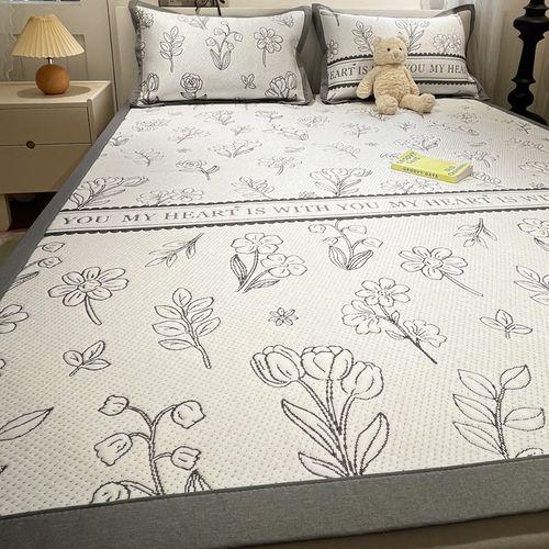 高端提花冰丝凉席可机洗凉感加厚款A类母婴级冰豆豆空调软席床席