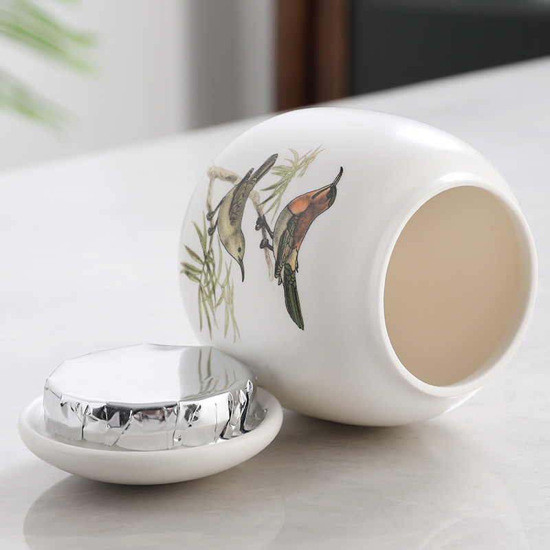 钿隆陶瓷茶叶罐小中号二两装普洱茶红茶绿茶空包装密封罐通用定制