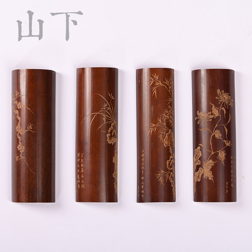 老煤竹纯手工雕刻茶则茶拨套装老竹赏茶荷功夫茶具茶席茶道零配件
