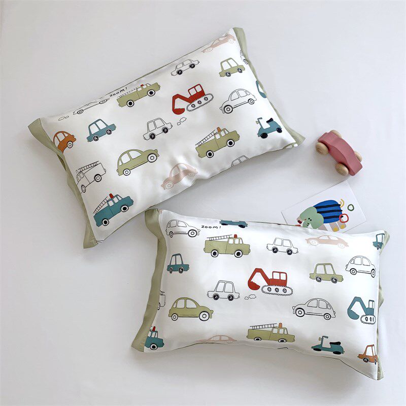 夏季儿童天丝枕套卡通60S兰精冰丝乳胶枕罩宝宝凉枕头芯套子30*50