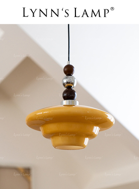 Lynns立意 中古vintange吊线灯 实木餐厅餐桌上方高级感饭厅灯饰
