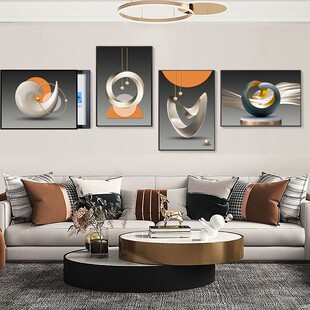 电表箱四联装饰画收可推拉遮挡壁画客厅沙发背景墙挂画高档晶瓷画