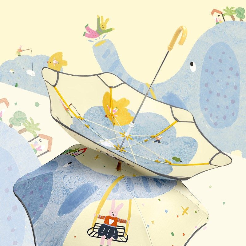 双层儿童雨伞男孩女孩幼儿园宝宝上学专用晴雨两用卡通长柄遮阳伞,居家日用,伞,淘宝优惠券,粉丝福利购,淘宝优惠卷