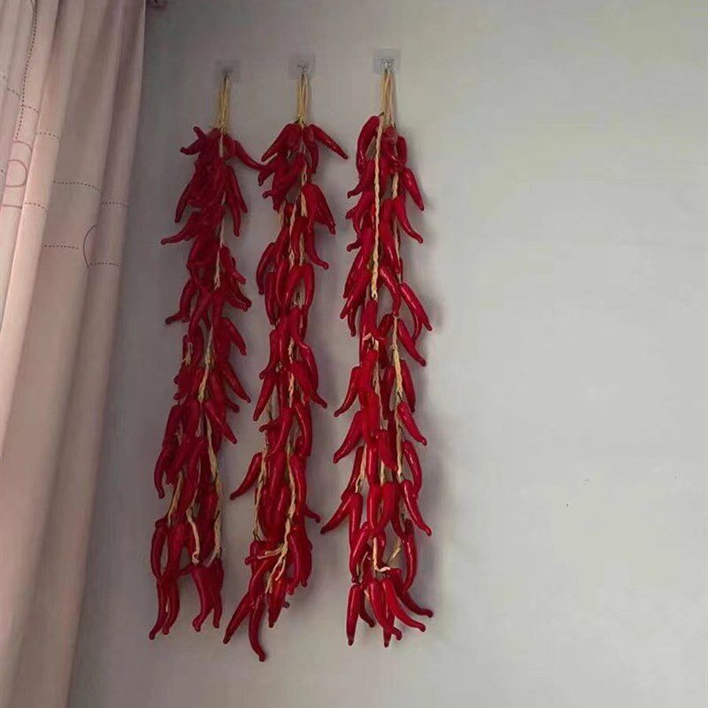 仿真红辣椒干辣椒小辣椒辣椒串挂件农家乐饭店火锅店装饰泡沫玉米
