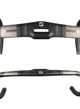 新款TOSEEK全碳纤维公路车弯把破风把手跑车把 破风中空弯把