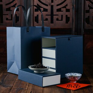 盒 茶叶通用礼盒空盒送礼包装 濯山堂自选礼盒 古书礼盒