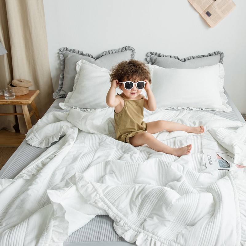 高级凉感 出口韩国的超柔雪纺纱夏凉被三件套夏被+枕套夏季空调被,床上用品,化纤被,淘宝优惠券,粉丝福利购,淘宝优惠卷