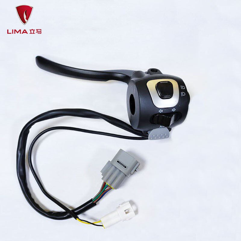 立马MIKA电动车左边开关喇叭变光转向灯总成8mm镜座加厚刹车把