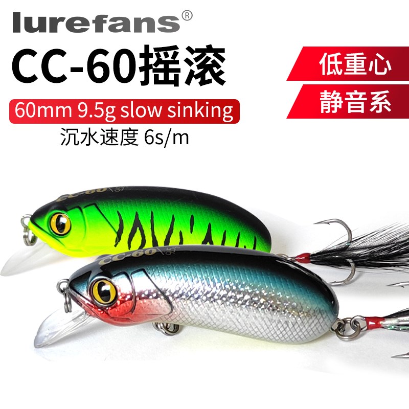 大河奔流路亚饵CC60小胖摇滚翘嘴鲈鱼鳜鱼黑鱼远投缓沉硬饵假饵
