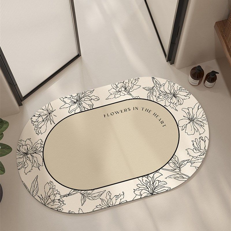 法式浴室卫生间吸水地垫复古奶油风厕所门口速干防滑软,居家布艺,家用脚垫,淘宝优惠券,粉丝福利购,淘宝优惠卷