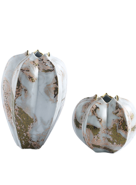 现代简约陶瓷花瓶样板间干花插软装饰品摆件样板房间酒店客厅花瓶