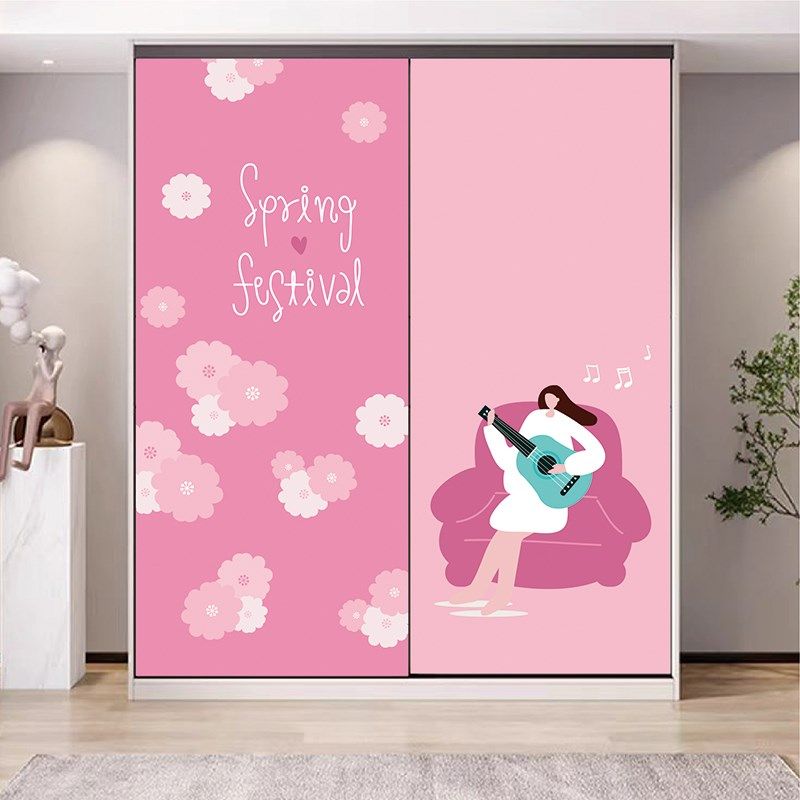 慢生活春天女孩小清新卧室柜门贴纸衣柜贴纸家具翻新自粘防水墙纸,家居饰品,软装墙贴,淘宝优惠券,粉丝福利购,淘宝优惠卷
