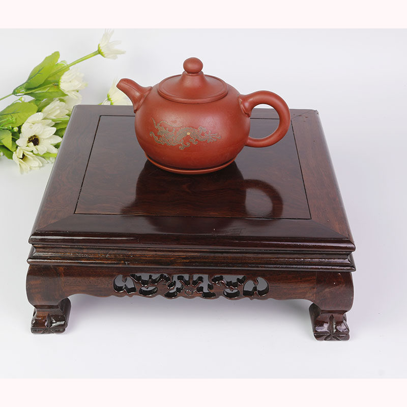 大号摆件木雕天然黑檀木底座小号实木托架东阳现代瓷器木头方台