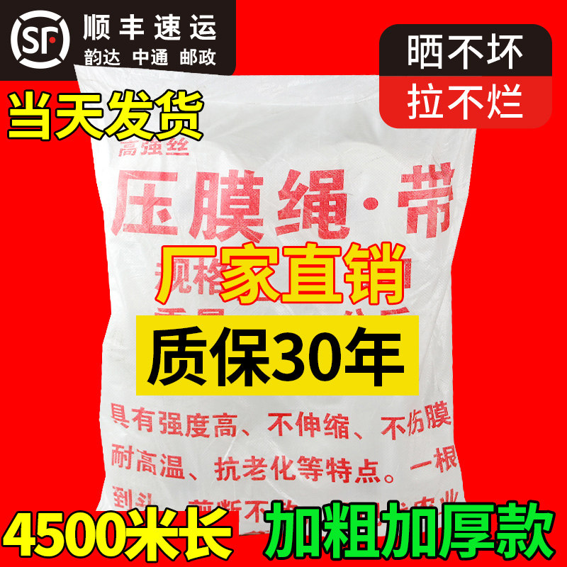 大棚绳子压膜绳温室配件加厚抗老化耐磨压膜线压膜带编织带防风绳