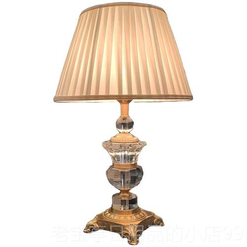 正品欧式台灯 轻奢2级22新款水主卧室0晶床头灯客厅奢华高端高感