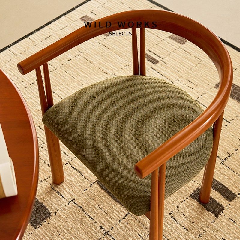野作埃利扶手椅中古实木布艺客厅餐厅扶手椅餐椅休闲椅设计师创意,住宅家具,餐椅,淘宝优惠券,粉丝福利购,淘宝优惠卷