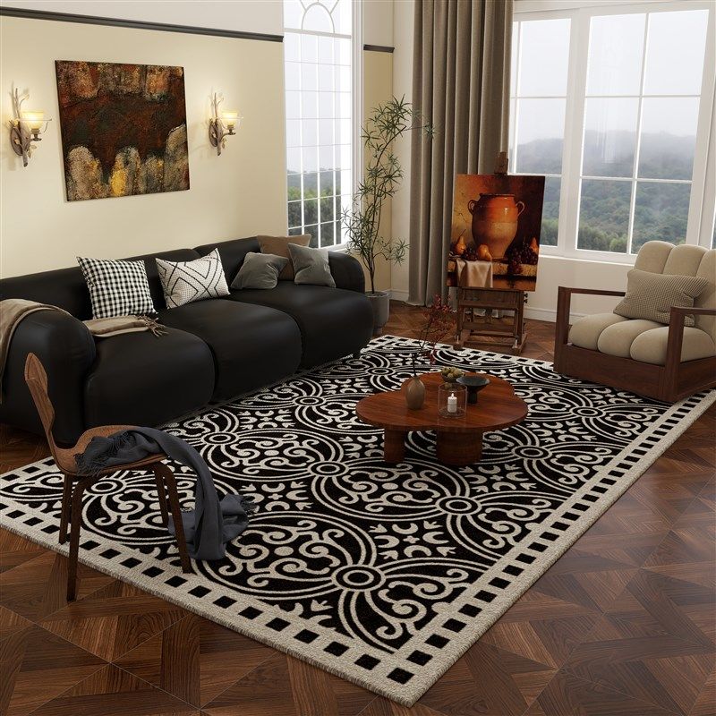 新款客厅地毯茶几卧室地垫中古风全铺免洗可擦床边毯高端入户门垫,居家布艺,地毯,淘宝优惠券,粉丝福利购,淘宝优惠卷