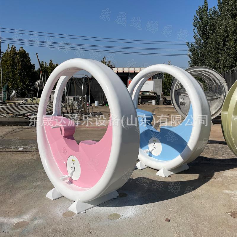 不游锈钢脚踏发光20221017单景车区广亲子互动手摇脚踏喷泉乐场设