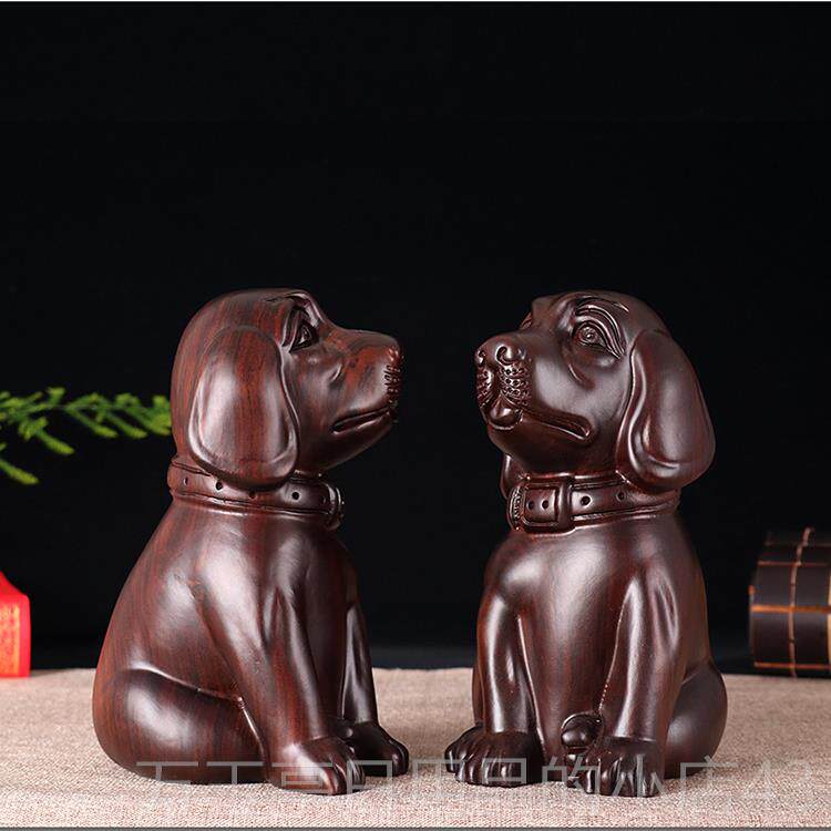 高档花梨木摆件一对红木刻家居饰品客厅财木雕木头实旺木雕生日礼