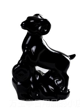 高档瓷生红色羊陶摆件客厅玄肖关乔迁新居办公品家居饰简约工艺品