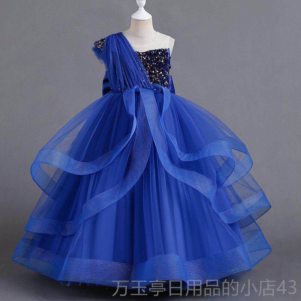 高档夏儿礼服公主裙棉中童小童蕾丝婚纱一周岁蓬蓬裙纯网洋装欧纱