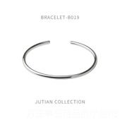 简约冷淡风光面基本款 高档JUIAN 纯银镯女iTs潮手 气n质百搭银饰