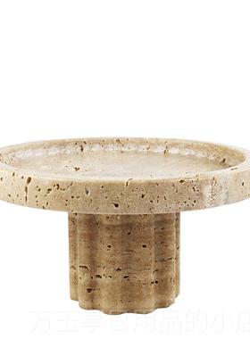 高档极简侘寂风售黄洞石果盘奢高感样板间楼处民宿茶室客厅轻摆级