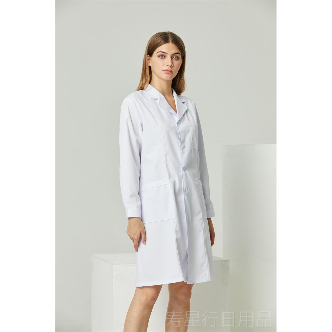 正品南丁格尔大褂女医生长袖秋冬加男实验医学生美白容作院医院工