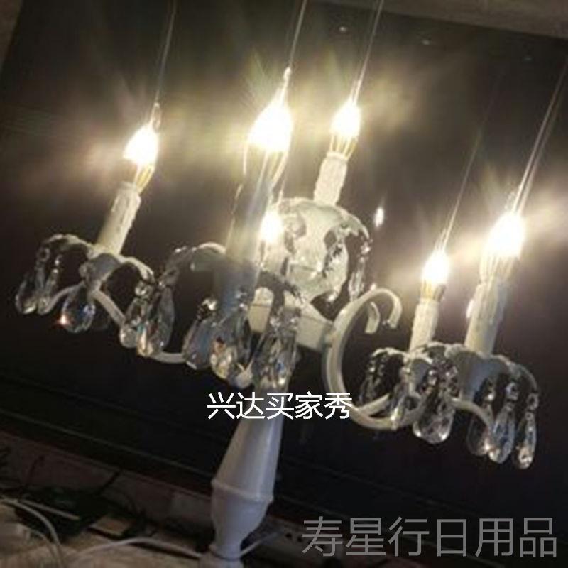 正品欧式黑烛色水晶台灯灯卧室床头古蜡台灯家居婚庆公复司台仿蜡