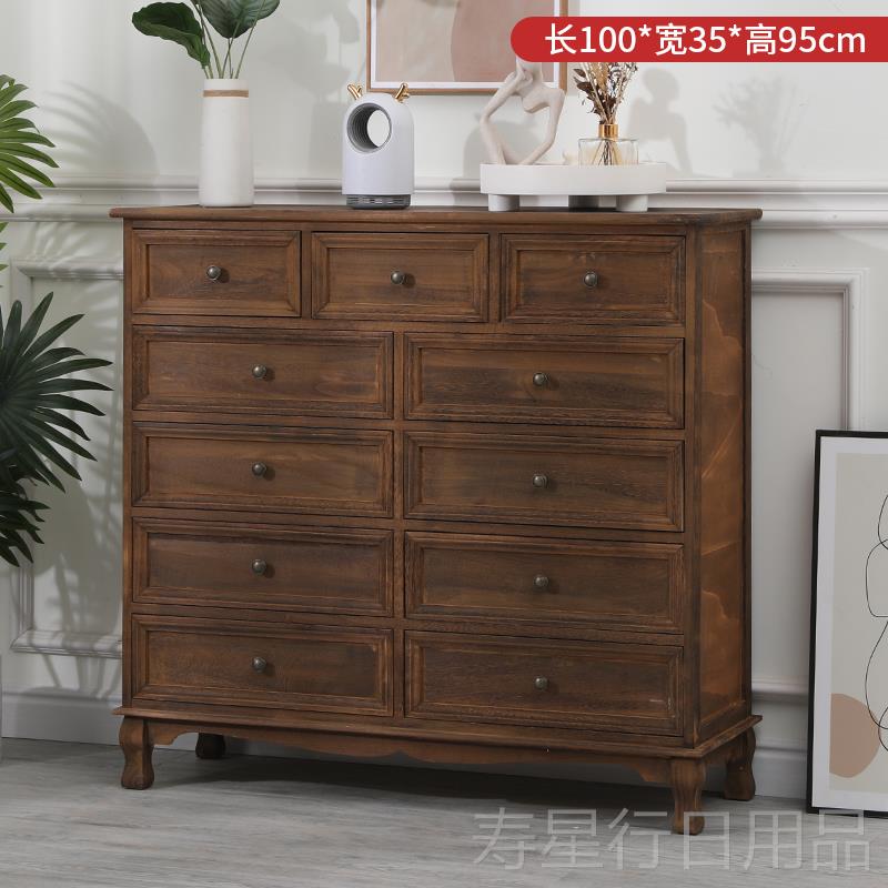 正品美式乡村实木斗柜门厅厅古关柜客覆小柜子收纳柜家用收纳柜整