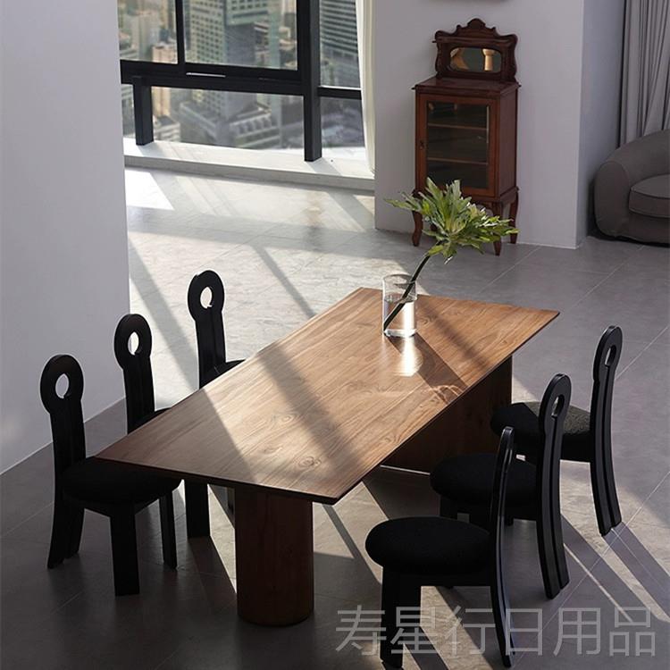 正品法风式中古代侘寂餐桌原木大板茶桌饭桌现极简洽谈桌长桌书实