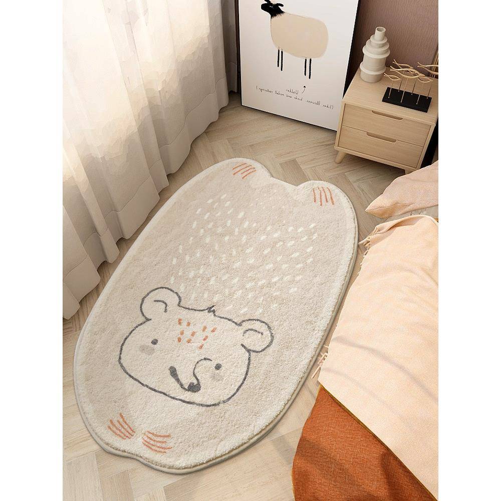 A5可爱床边地L毯卧狮子室F76597MH小地毯厚长条床床下地垫家用房