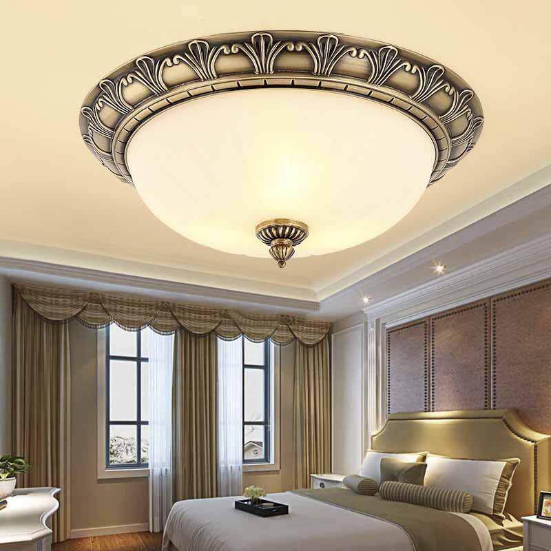 欧式全铜吸顶灯卧室灯客廊厅美51782圆形书房铜灯新中走阳式台灯