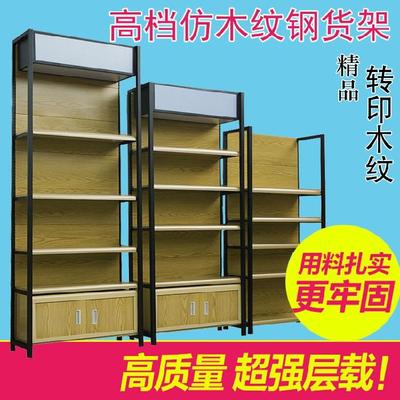 6E3X便店单利面铁物质转印木纹色架钢木超市货展示架593展架储架