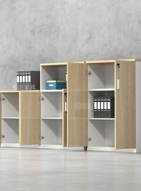 矮柜带锁自组合合办公文件柜子书柜由板置式物架收ZJ-BG16纳茶水