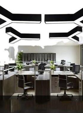 直销LED办公室吊灯网咖公室办教室Y型吊灯81771可拼接板吊面灯