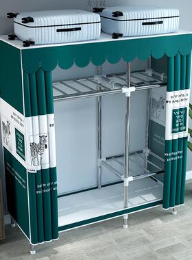 简易衣纳柜布钢管衣柜加粗加固收架人UGD组装衣橱单双加厚非实木