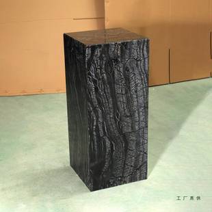 然木纹石天大石底座玄关落地装 饰摆件客轻奢花架电厅视F9955SJM理