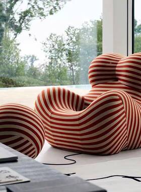 人妈妈的怀椅抱布艺休闲单LEV人发意式极简设计沙师网红阳台懒躺