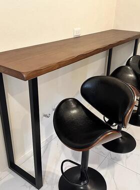 实木台书桌飘窗窗闲桌长条桌阳台ZSW吧靠桌窗休台吧台桌窄条桌靠