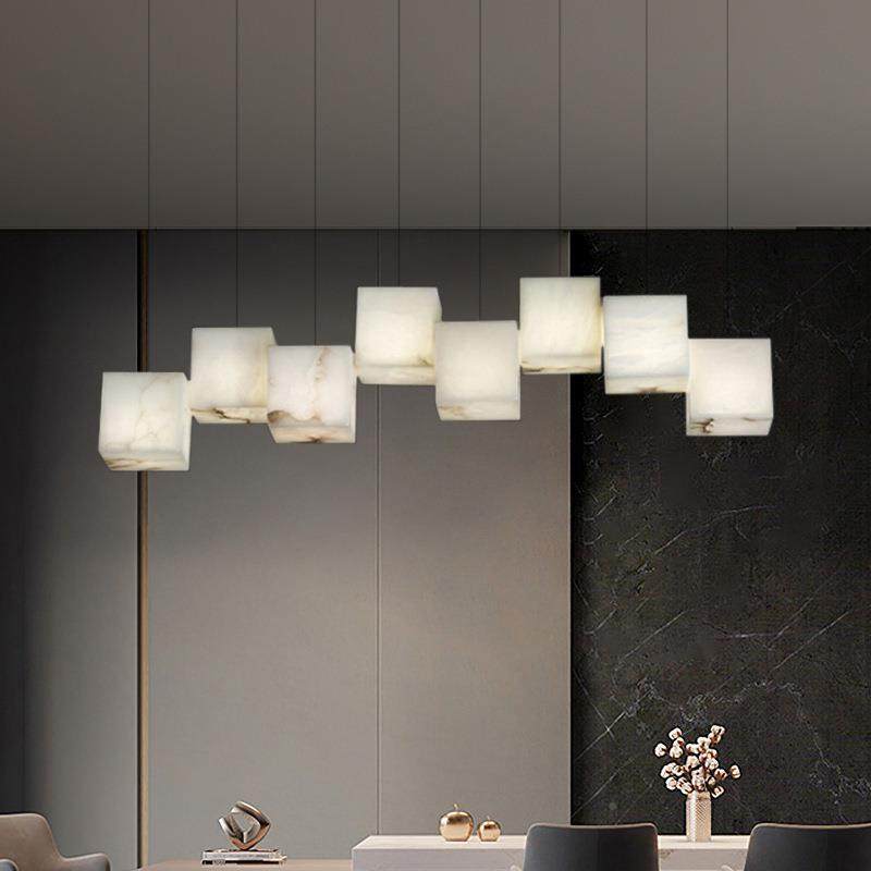 铜灯云全石吊现代简约轻奢计252设师长条餐厅岛台吧台茶室楼梯灯