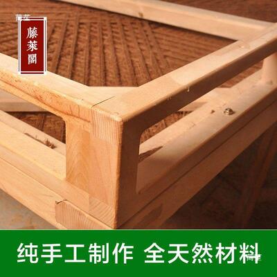 绷子床榉木实木床YIB棕绷全山棕床垫棚棕粽垫手农村老式床工棕绑